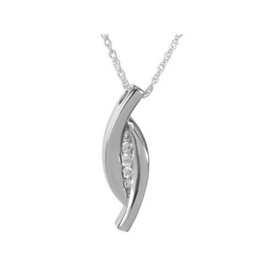 Slider CZ Silver Pendant Urn